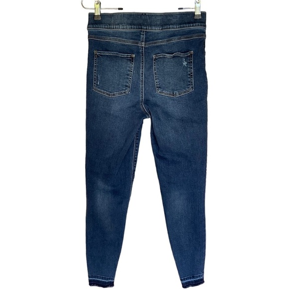SPANX DISTRESSED ANKLE SKINNY MED WASH JEANS SIZE M - Picture 4 of 5